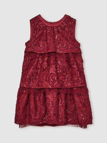 Reiss Kids' Dulcie Sleeveless Sequin Dress, Red, Red