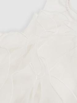 Reiss Kids' Ellenora Sleeveless Organza Ruffle Dress, Ivory - view 2, Ivory