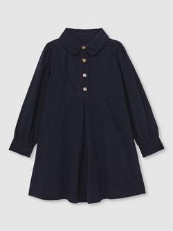 Reiss Kids' Lyra Shirt Dress, Navy - view 2, Navy