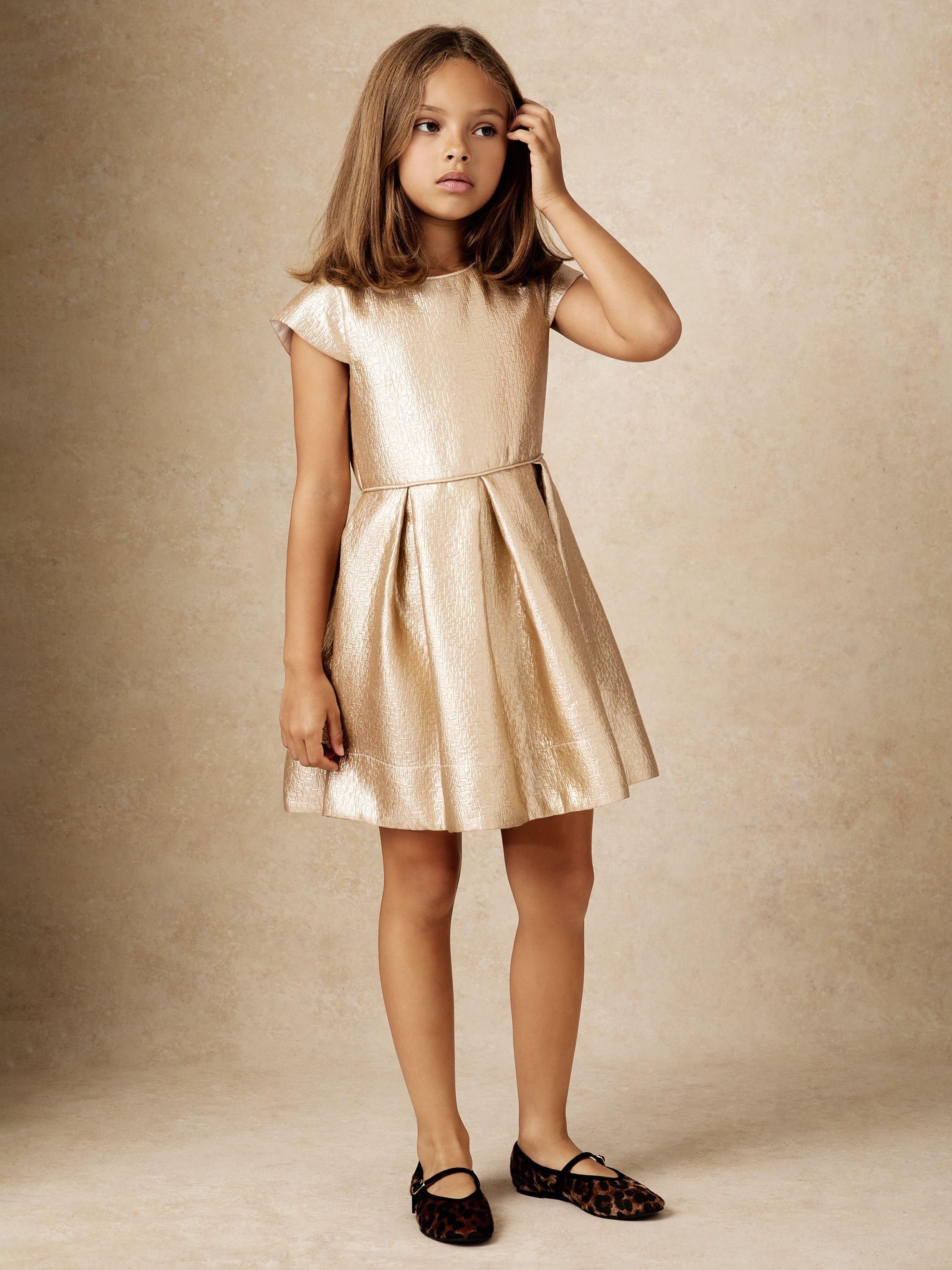 Reiss Kids' Nia Dress, Gold