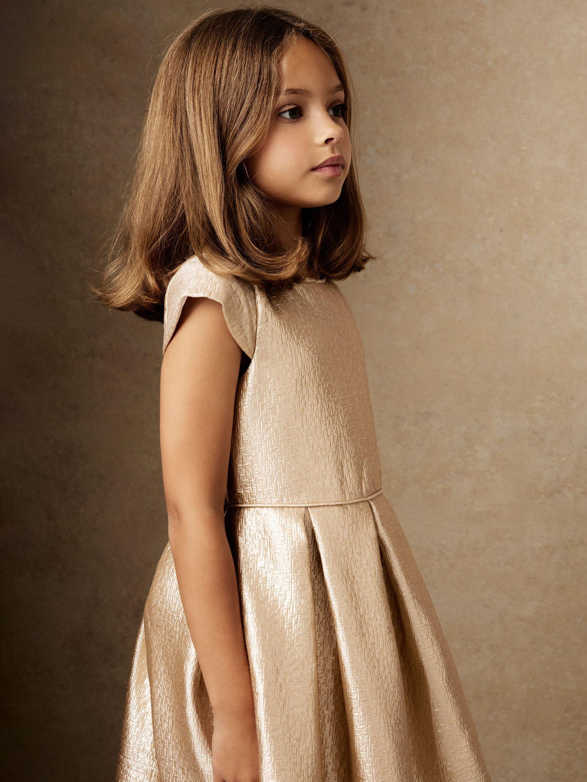 Reiss Kids' Nia Dress, Gold