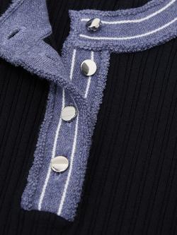 Reiss Kids' Rudy Knitted Long Sleeved Dress, Navy - view 2, Navy