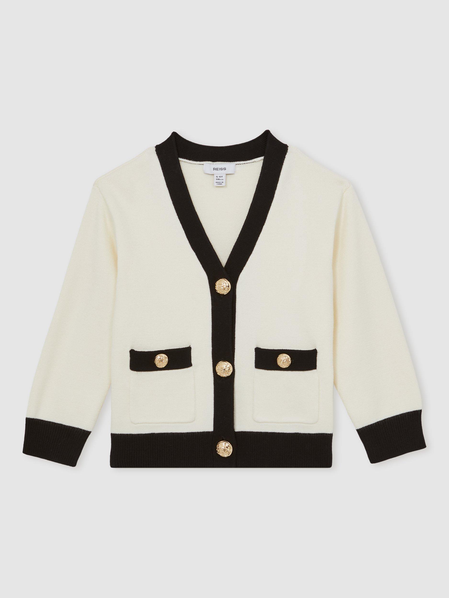 Product image 2 of 4, which shows Reiss Kids' Mila Cardigan, Ecru, 3-4 years