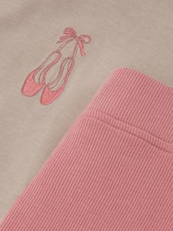 Reiss Kids' Cotton Rich Short Sleeved Embroidered T-Shirt, Pink - view 2, Pink