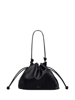 The Roxburgh Medium Drawstring Cross Body Bag, Black, Black