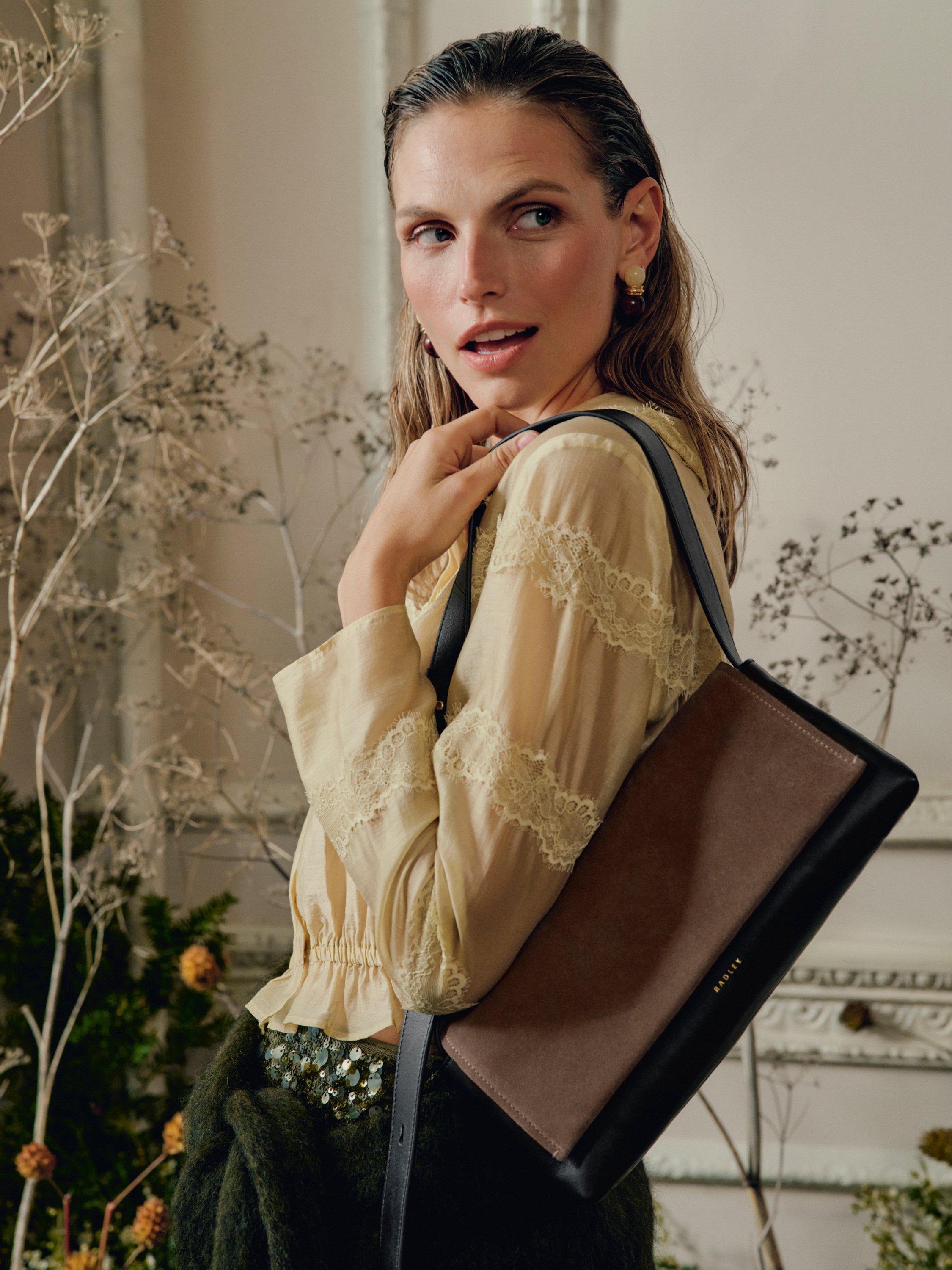 Product image 7 of 7, which shows Radley The Annabel Suede Shoulder Bag, Coffee