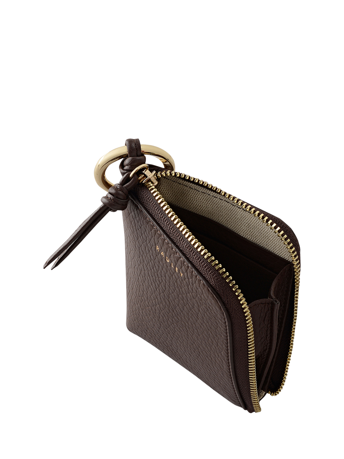 Product image 3 of 3, which shows Radley Golden Lane Bag Charm, Dark Oak