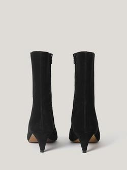 Jigsaw Valerie Suede Kitten Heel Ankle Boots, Black - view 2, Black