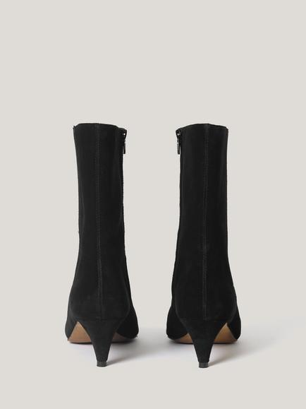 Jigsaw Valerie Suede Kitten Heel Ankle Boots, Black - view 2, Black