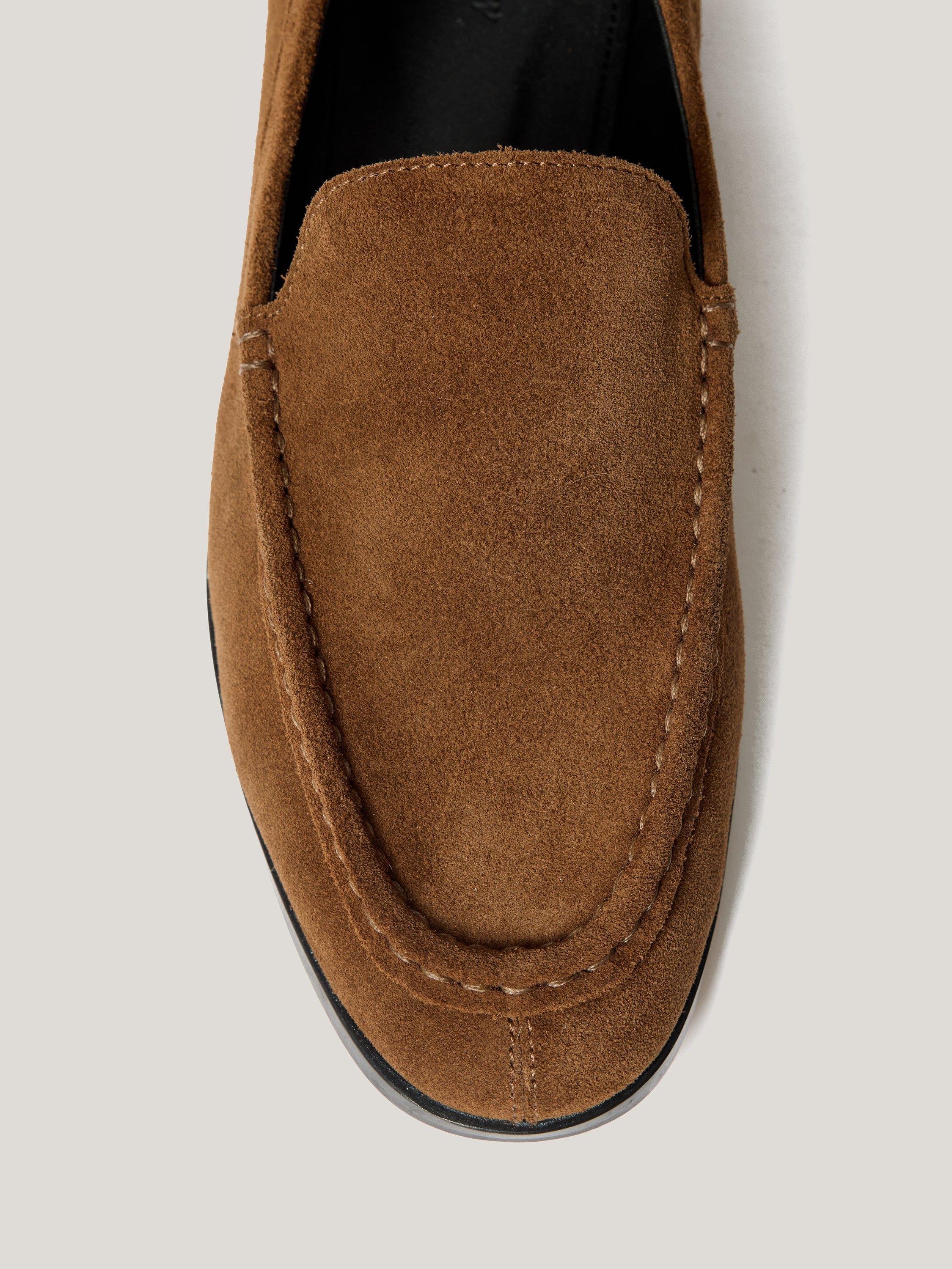 Product image 6 of 6, which shows Jigsaw Suede Moccasin Loafers, Tan, EU36