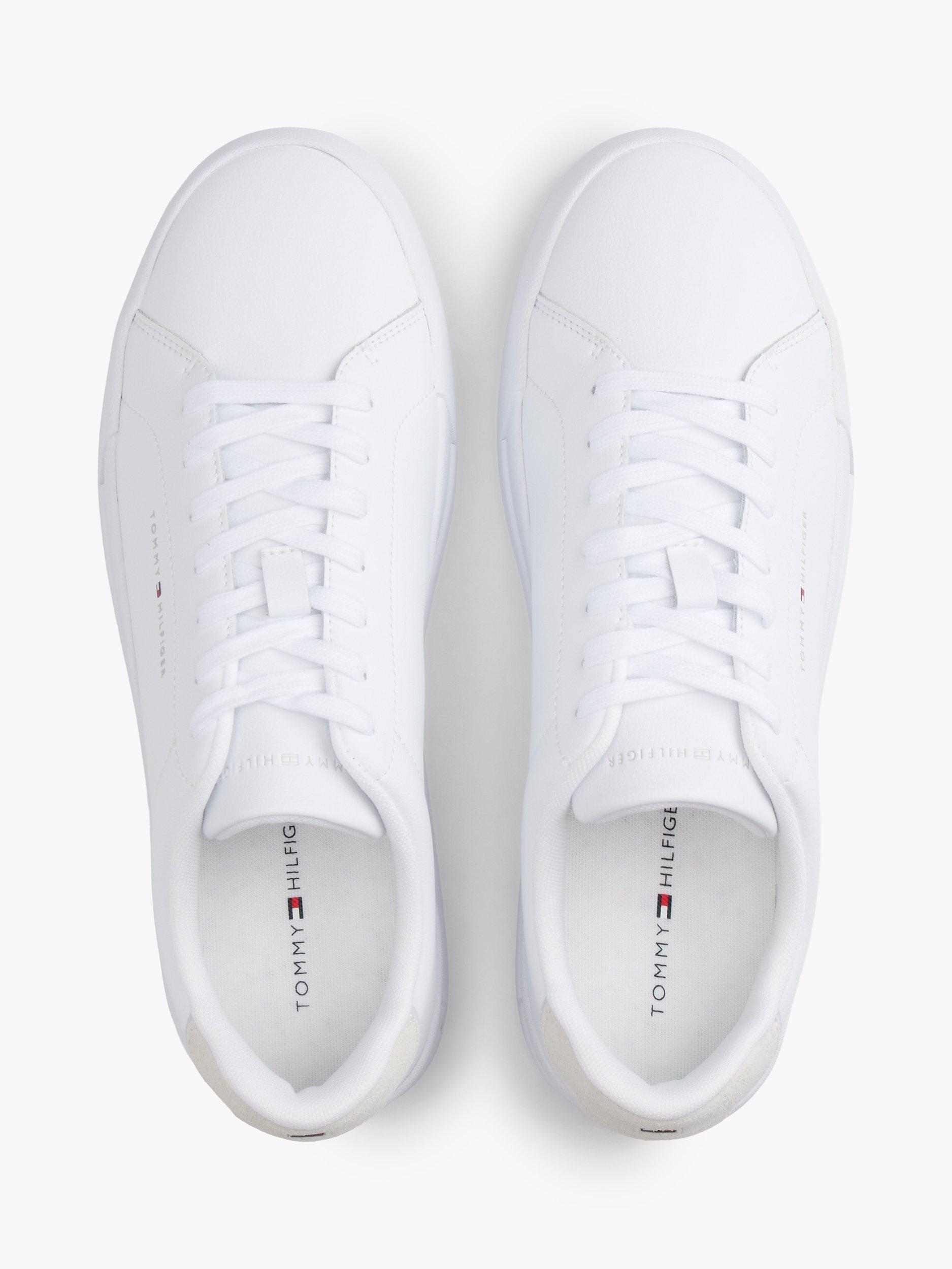 Product image 3 of 7, which shows Tommy Hilfiger Coated Leather Court Trainers, White, EU40