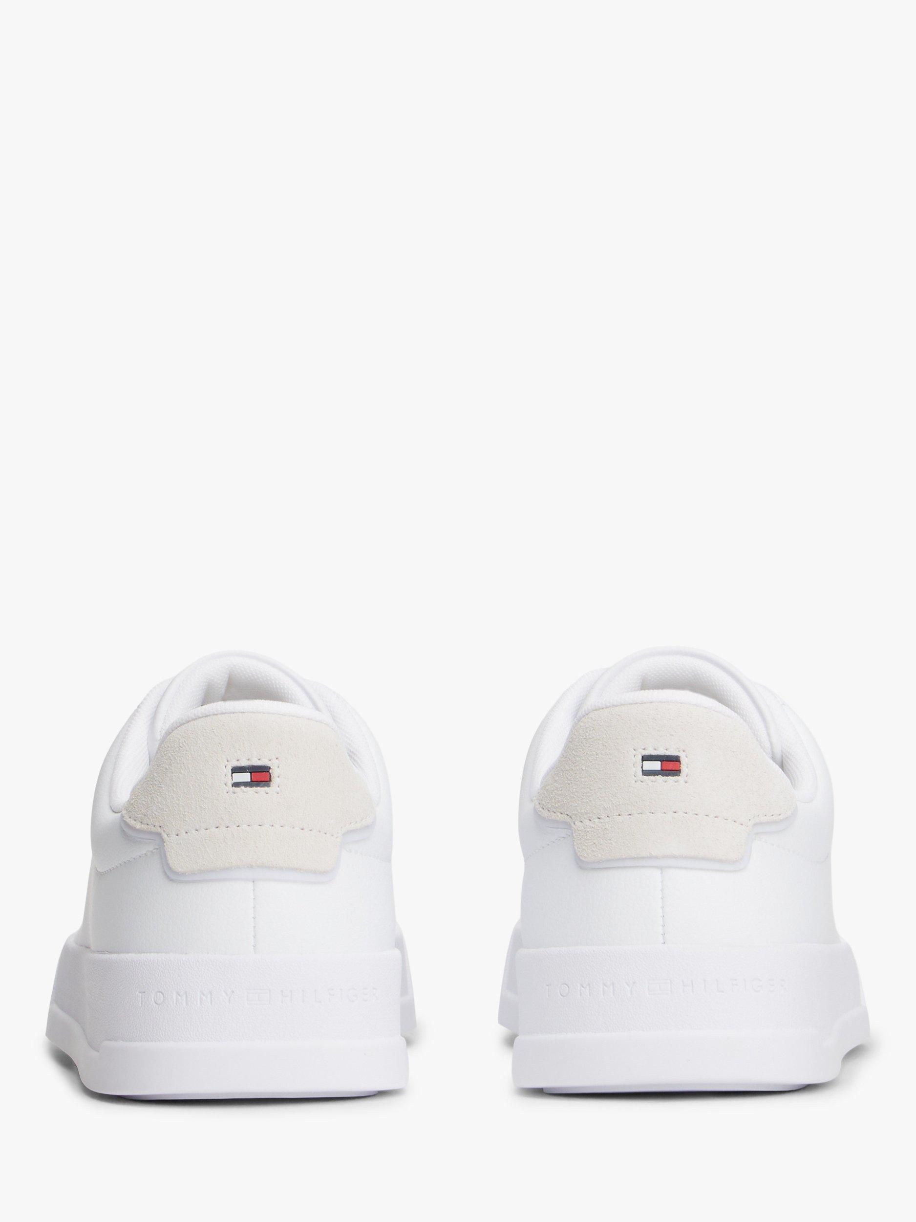 Product image 4 of 7, which shows Tommy Hilfiger Coated Leather Court Trainers, White, EU40