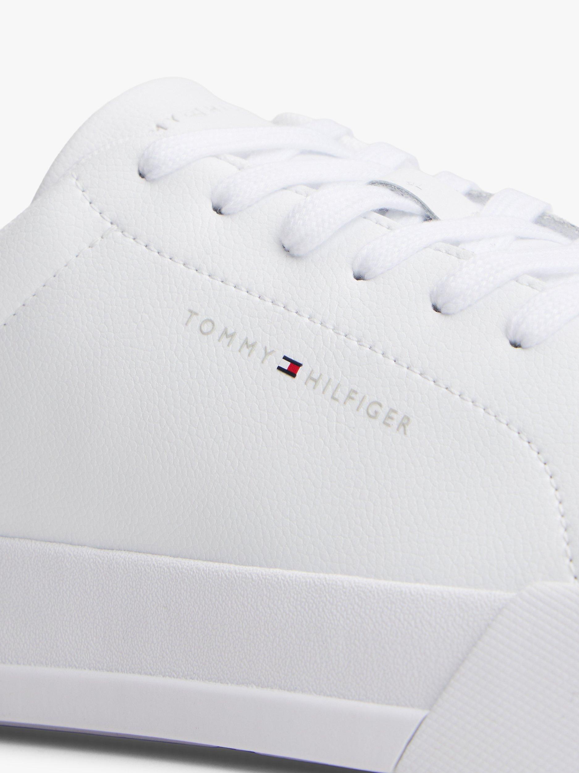 Product image 6 of 7, which shows Tommy Hilfiger Coated Leather Court Trainers, White, EU40