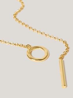 Jigsaw Lariat Chain Necklace, Gold - view 2, Gold