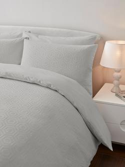 Jasper Conran London Hexagon Weave 300 Thread Count Combed Cotton Duvet Cover Set - view 2, Lunar Rock