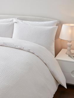 Jasper Conran London Hexagon Weave 300 Thread Count Combed Cotton Duvet Cover Set - view 2, White
