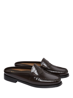 G.H.BASS Easy Weejuns Leather Penny Sliders, Chocolate - view 2, Chocolate