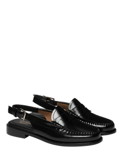 G.H.BASS Weejuns Leather Slingback Penny Loafers, Black - view 2, Black