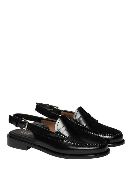 G.H.BASS Weejuns Leather Slingback Penny Loafers, Black - view 2, Black