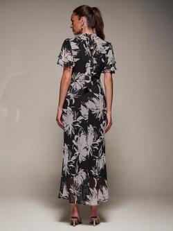 Jolie Moi Abstract High Neck Maxi Dress, Black Abstract - view 2, Black Abstract