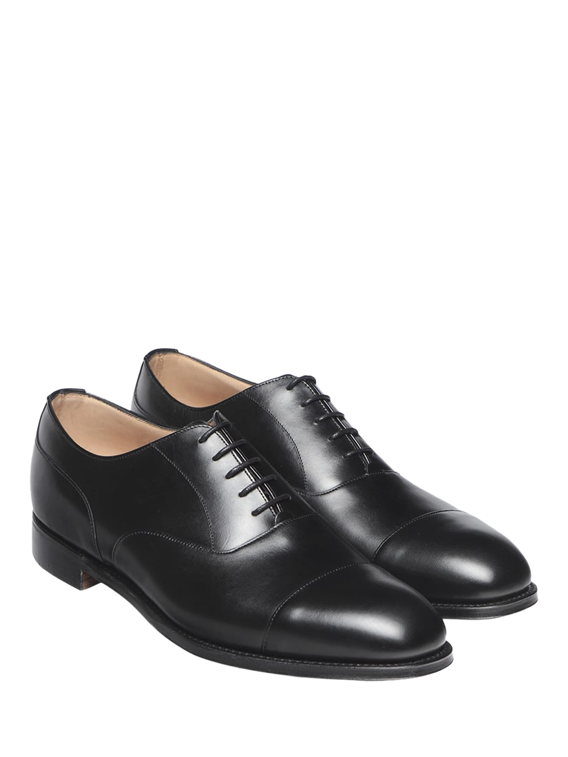 Product image 2 of 3, which shows Cheaney Harrington Leather Capped Oxford Shoes, Black, 8