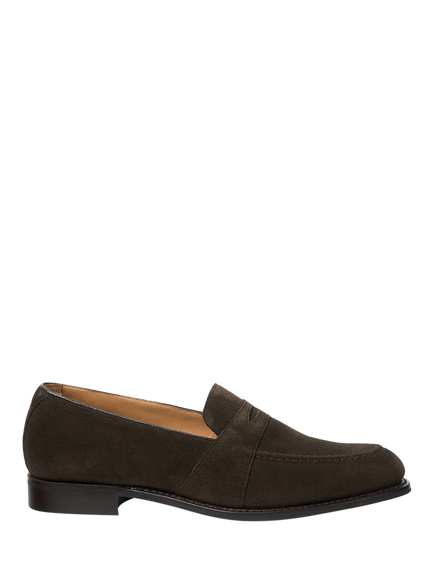 Cheaney Gracechurch D Suede Penny Loafers, Dark Brown, Dark Brown