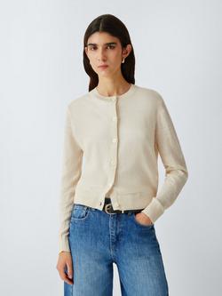 John Lewis Linen Cardigan, Off White, Off White