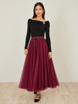 Yumi Rhinestone Diamante Bardot Neck Jumper - view 2, Black