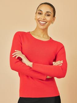 Yumi Sparkle Crew Neck Jumper, Red