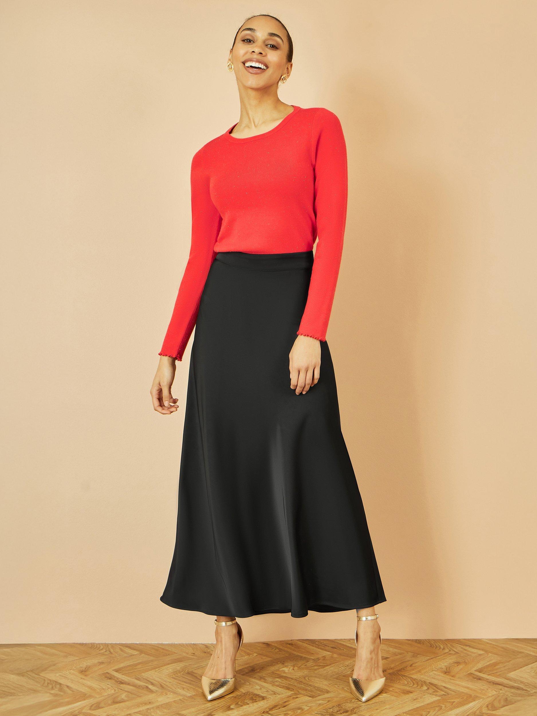 Product image 2 of 5, which shows Yumi Sparkle Crew Neck Jumper, Red, XS