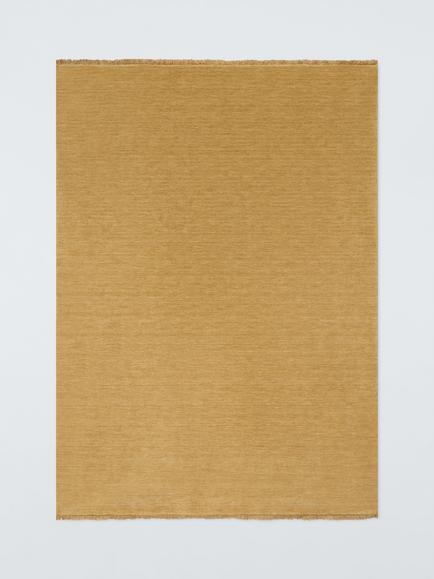 John Lewis Plain New Zealand Wool Rich Hand Woven Rug, Mustard