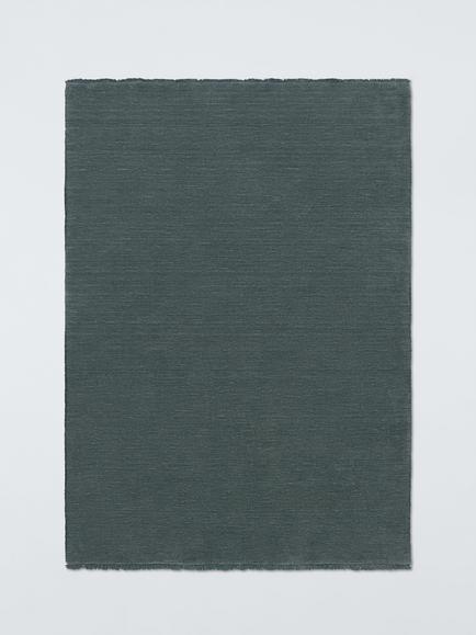 John Lewis Plain New Zealand Wool Rich Hand Woven Rug, Navy