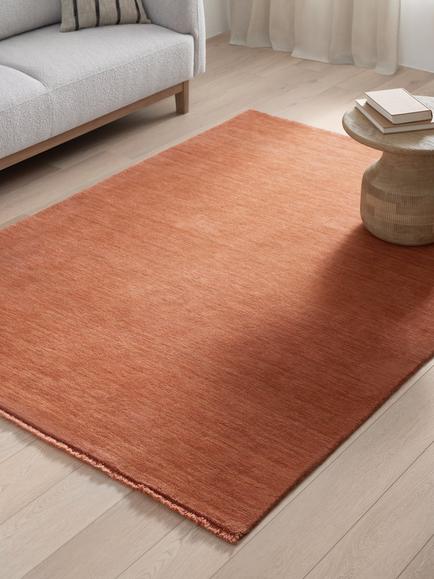 John Lewis Plain Hand Woven New Zealand Wool Rich Rug, Sienna - view 2, Sienna