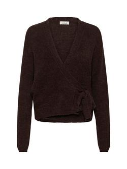 Soaked In Luxury Tuesday Wool Blend Wrap Cardigan, Chocolate Torte