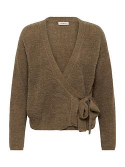 Soaked In Luxury Tuesday Wool Blend Wrap Cardigan, Walnut