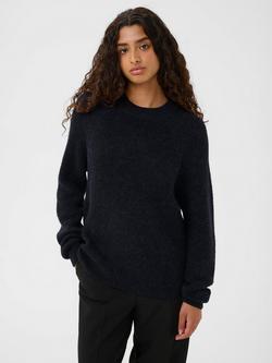 Soaked In Luxury Tuesday Wool Blend Crew Neck Jumper, Night Sky