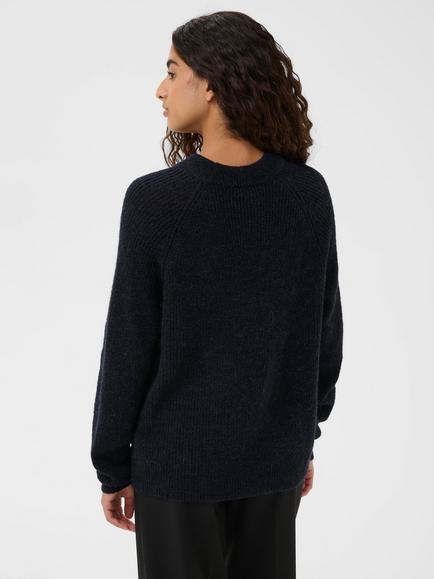 Soaked In Luxury Tuesday Wool Blend Crew Neck Jumper - view 2, Night Sky