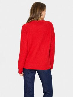 Saint Tropez Garbie Crew Neck Loose Fit Jumper, Salsa - view 2, Salsa