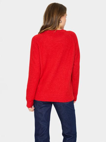Saint Tropez Garbie Crew Neck Loose Fit Jumper, Salsa - view 2, Salsa