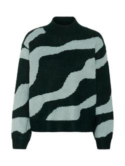 Saint Tropez Mallie Abstract High Neck Jumper, June Bug