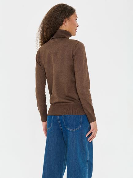 Saint Tropez Mila Roll Neck Jumper - view 2, Fondue Fudge Melange