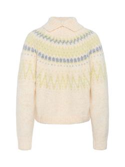 Saint Tropez Megna Fair Isle Roll Neck Jumper - view 2, Ice Melange