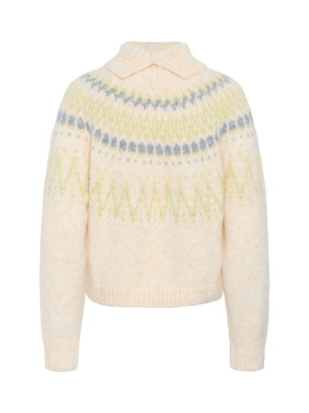 Saint Tropez Megna Fair Isle Roll Neck Jumper - view 2, Ice Melange