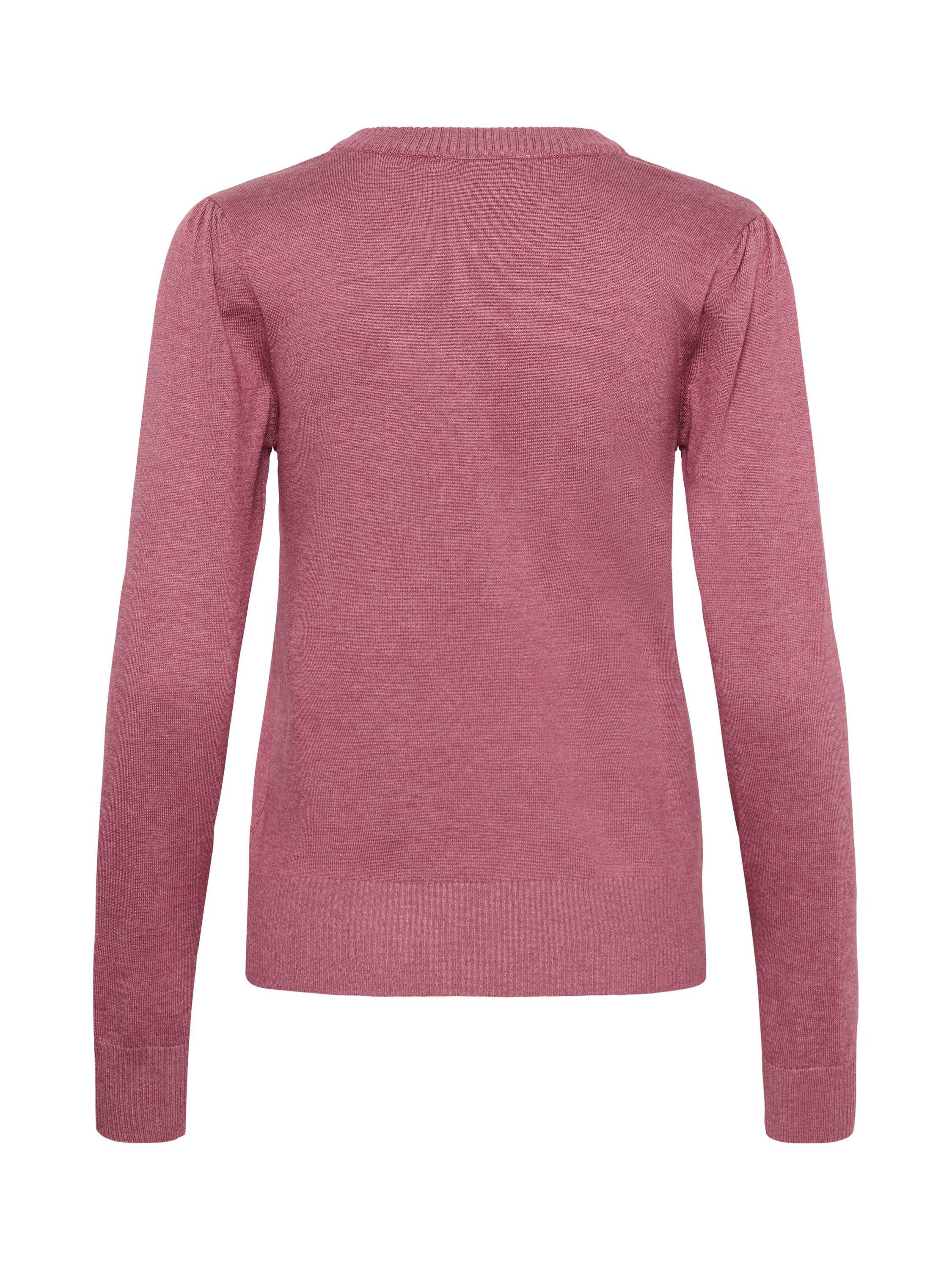 Product image 6 of 6, which shows Saint Tropez Mila Round Neck Jumper, Red Violet Melange, XS