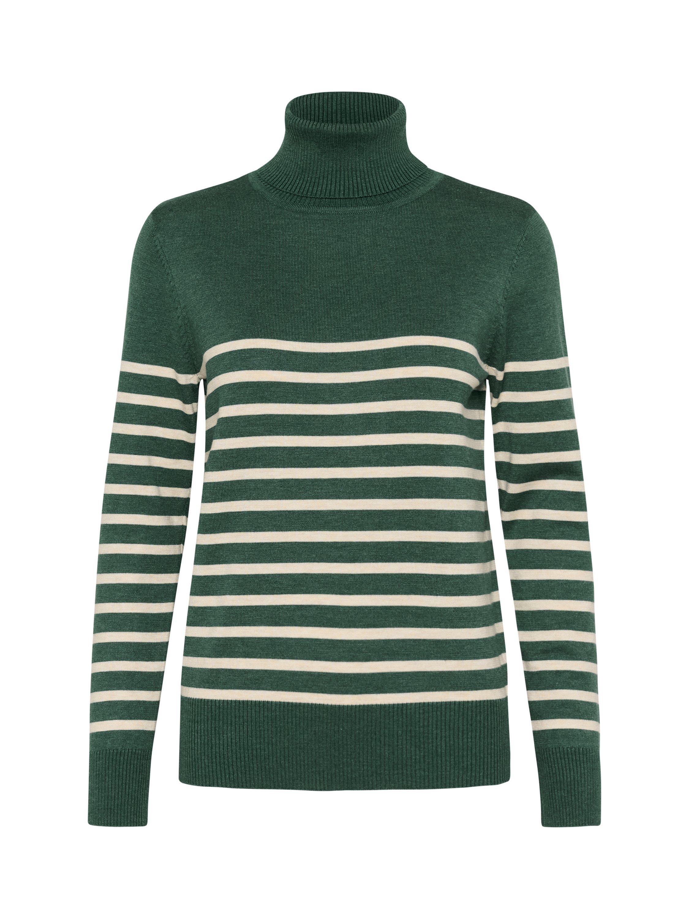 Product image 1 of 2, which shows Saint Tropez Mila Stripe Roll Neck Jumper, Green/Multi, XS