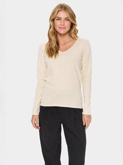 Saint Tropez Mila Scallop Edge Jumper, Brown Rice Melange