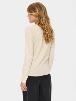 Saint Tropez Mila Scallop Edge Jumper - view 2, Brown Rice Melange