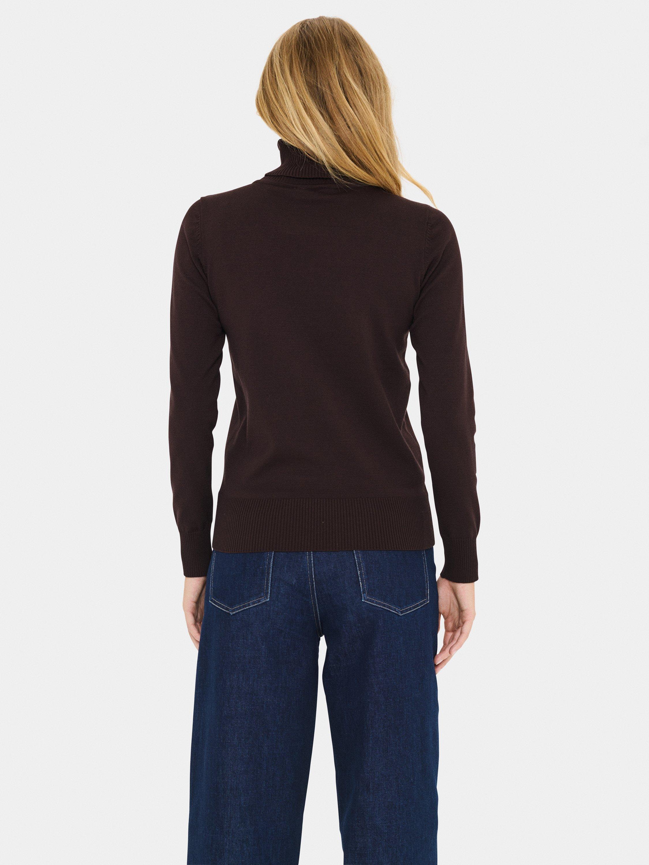 Product image 2 of 6, which shows Saint Tropez Mila Roll Neck Jumper, Chocolate Plum, XS