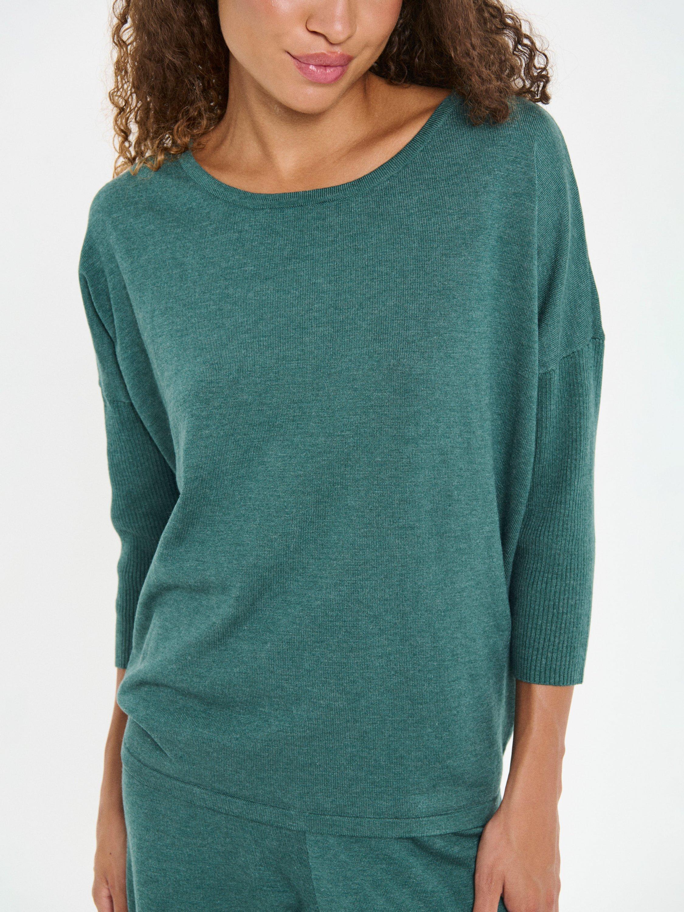 Product image 4 of 6, which shows Saint Tropez Mila 3/4 Sleeve Jumper, June Bug Melange, XS