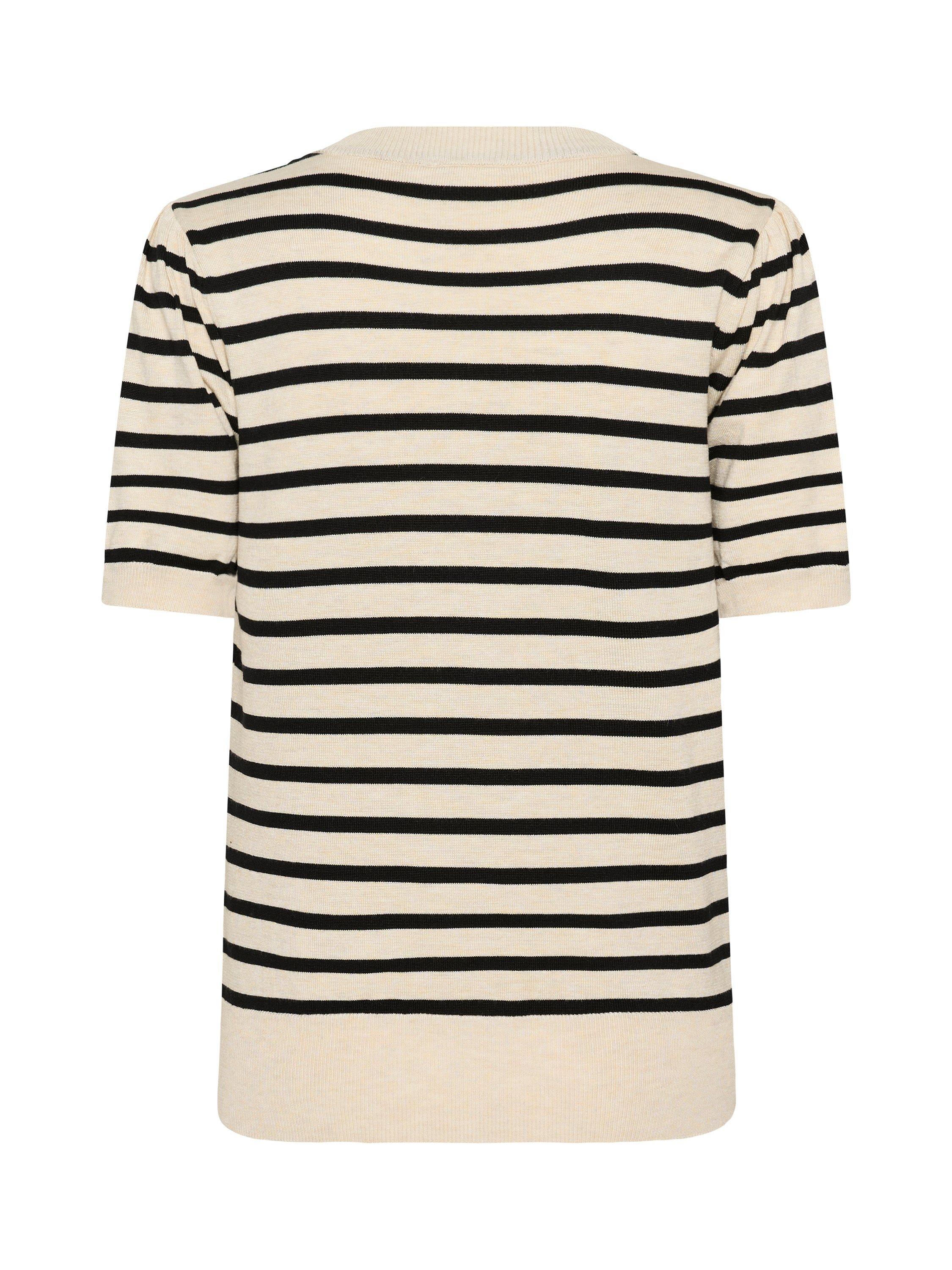 Product image 6 of 6, which shows Saint Tropez Mila Stripe Crew Neck Jumper, Rice/Black, XS